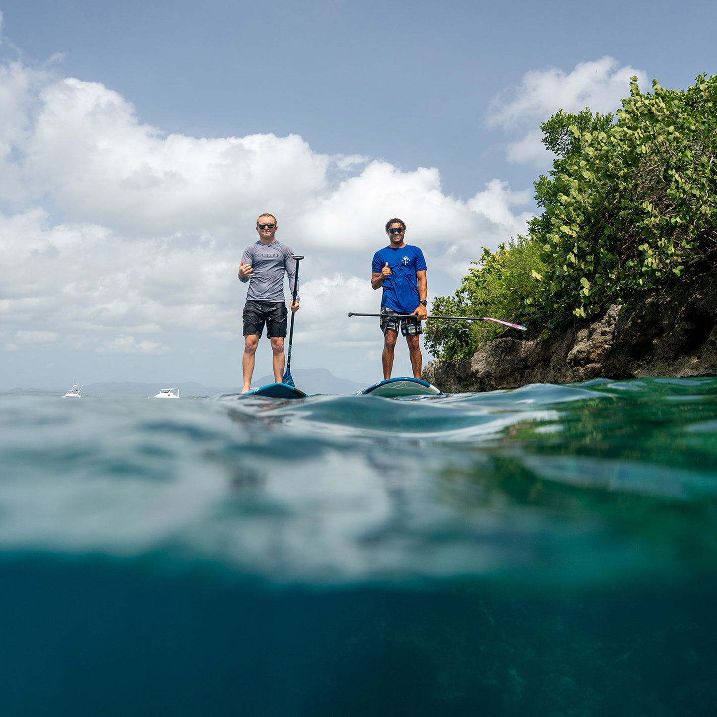Kite Beach Watersports Center Instructor with student in flat water enjoying their private lesson.